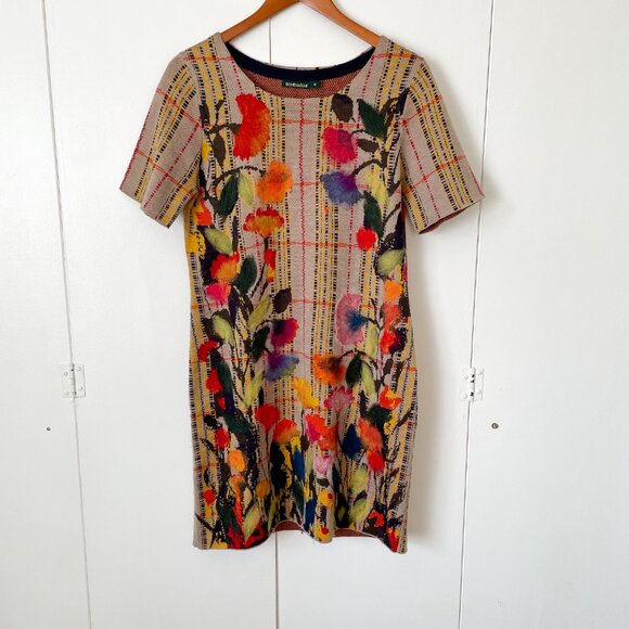 Anthropologie Troubadour Bloomline Wool Blend Sweater Shift Dress, Size Medium - Picture 2 of 11